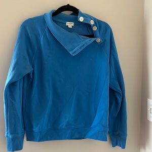 J Crew Wide button-collar pullover sweatshirt in cloudspun fleece